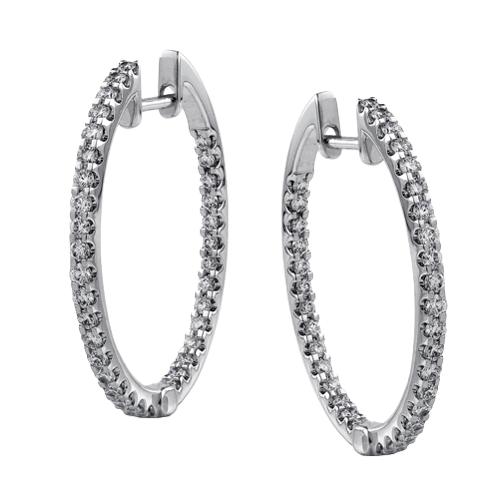 14K White Gold Earring