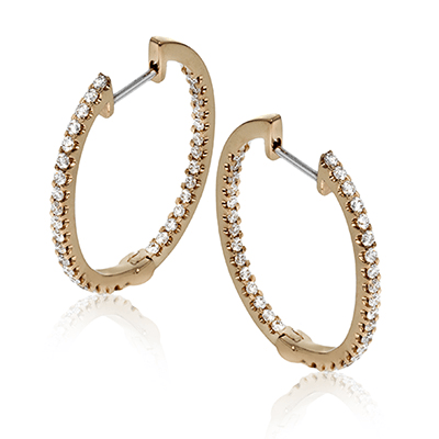 18K White Gold Earring