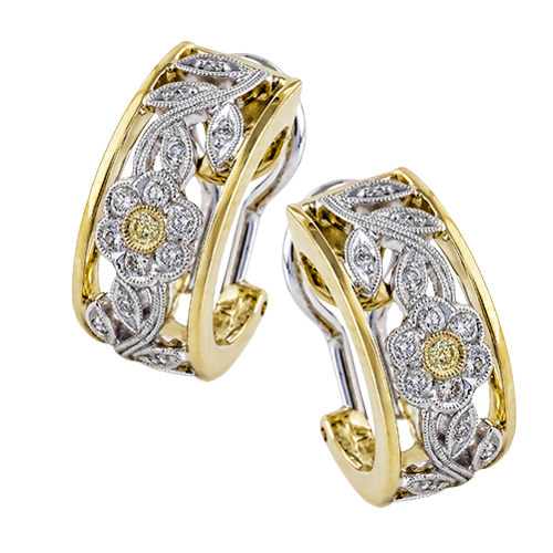 14K White Gold Earring