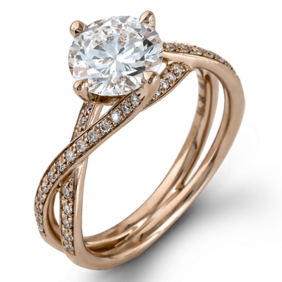 18K White Gold Wedding Set With 1 cw Round Diamond