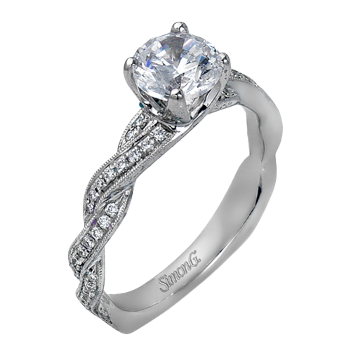 14K White Gold Ring With 1 cw Round Diamond