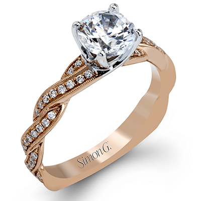 18K White Gold Ring With 1 cw Round Diamond