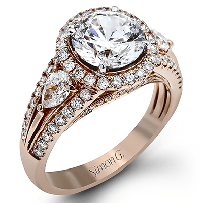 18K White Gold Ring With 2 cw Round Diamond