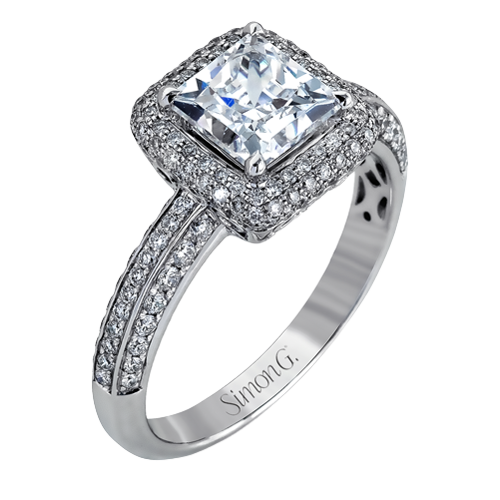 14K White Gold Ring With 1.25 cw Princess Diamond