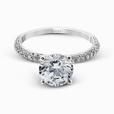 14K White Gold Wedding Set With 2 cw Round Diamond