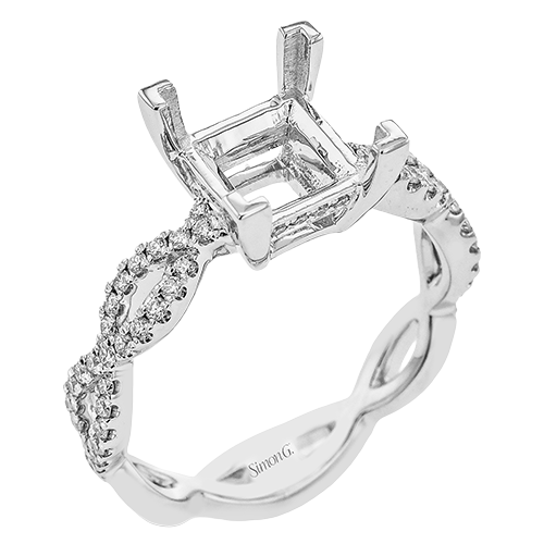 18K White Gold Wedding Set With 1 cw Round Diamond